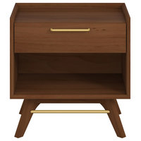 Portland Walnut Wood Night Stand