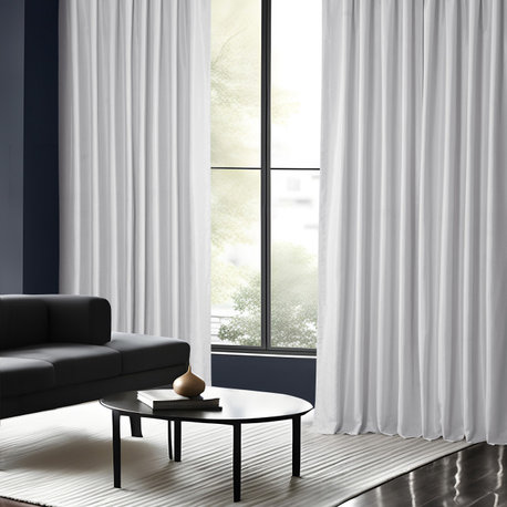 Blackout Extra Wide Vintage Textured Faux Dupioni Curtain, Ice, 100"x96"