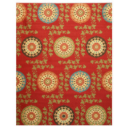 Traditional Area Rugs EORC OS5080RD Red Mandana Rug, 7'10"x9'10"