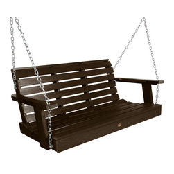 Highwood USA - Weatherly Porch Swing, Weathered Acorn, 4' - Porch Swings