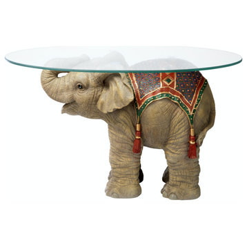 Jaipur Elephant Festival Glass-Topped Cocktail Table