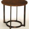 26 in. Nueva Round End Table in Aged Copper Finish