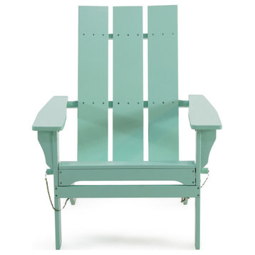 Arian Outdoor Acacia Wood Foldable Adirondack Chair, Light Mint