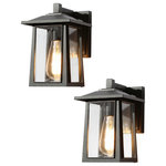 LNC - LNC 2/pcs Modern/Contemporary 1-Light Balck Lantern Outdoor Wall Sconce - At LNC, we always believe that Classic is the Timeless Fashion, Liveable is the essential lifestyle, and Natural is the eternal beauty. Every product is an artwork of LNC, we strive to combine timeless design aesthetics with quality, and each piece can be a lasting appeal.