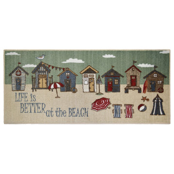 Seaside Coastal Accent Rug, 20"x44", Better at the Beach