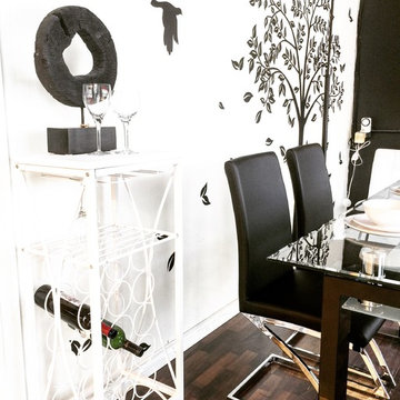A Simple yet Modern Black and White Dining Space