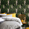 Finlayson Bunaken Peel And Stick Wallpaper, Green/Black