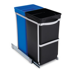simplehuman - 35 Litre Under Counter Pull-Out Recycler, Commercial Grade - Trash Cans
