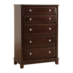 Clark 5-drawer Wood Chest Dresser, Cappuccino