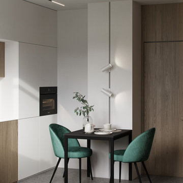 Apartamento moderno con cocina pequeña