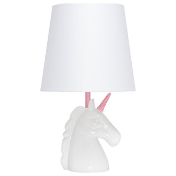 Sparkling Pink and White Unicorn Table Lamp