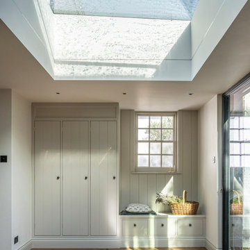 Bootroom and mudroom in a victorian villa renovation