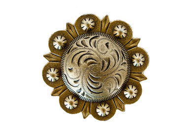 Brass Sun Medallion Napkin Ring Set