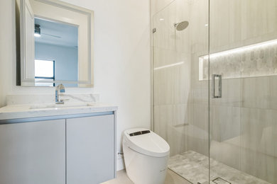 Inspiration for a contemporary bathroom remodel in Miami