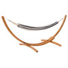 CorLiving Wood Frame Free Standing Sling Hammock in Navy Blue and White Stripes