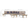 vidaXL Patio Furniture Set Patio 7-Seater Sofa with Table Solid Acacia Wood