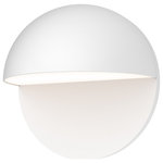 Sonneman - Mezza Cupola 8" LED Sconce, Textured White - A cast aluminum half dome on a circular disc integrates harmonious geometry across volume and plane, directing light downward.