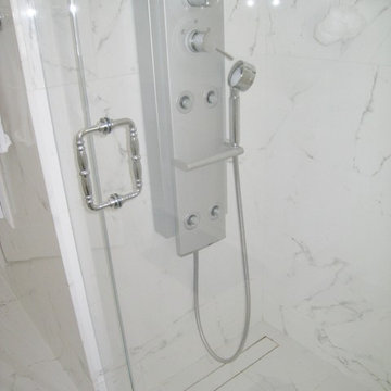 White marble bathroom, Vernon, CT