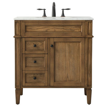 Elegant Decor VF12532DW 32" Single Bathroom Vanity, Driftwood