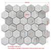 Carrara White Marble 2" Hexagon Mosaic Tile Venato Carrera Honed, 1 sheet