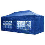 Yescom - 10'x20' Ez Pop Up Folding Market Wedding Party Tent Outdoor With Sidewall, Blue - Features: