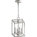Quorum - Quorum 4-Light Small Cuboid Entry Light, Satin Nickel - This 4-LT Small Cuboid Entry Light from Quorum has a finish of Satin Nickel  and fits in well with any Transitional style decor.