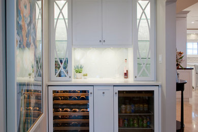 Example of a transitional home bar design in Other
