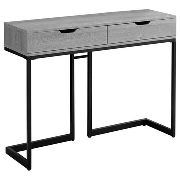 42" Accent Table, Gray/ Black Metal Hall Console