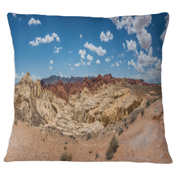 Valley of Fire Landscape Panorama Landscape Printed Throw Pillow, 18"x18"