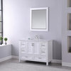 Isla White White Bathroom Vanity Set, 48", With Mirror