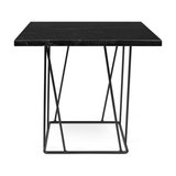 Helix Lamp Table, Black Marble/Black Steel