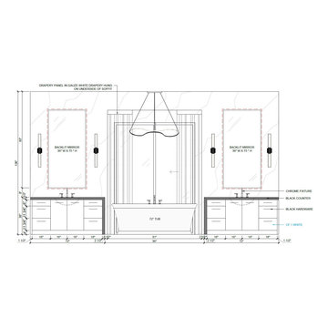 Symmetrical Luxury Master Bath Elevation