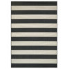 Couristan Afuera Yacht Club Indoor/Outdoor Area Rug, Onyx-Ivory, 5'3"x7'6"