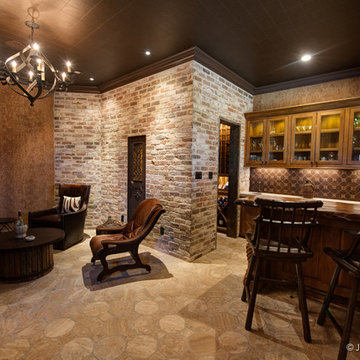 Man cave with wine cellar