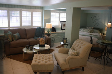 Inspiration for a coastal living room remodel in Miami