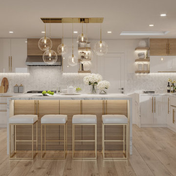Wood and White Modern Kitchen