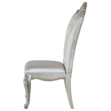Acme Gorsedd Side Chair Set of 2 Cream Fabric and Golden Ivory