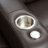 Seatcraft Millenia Leather Home Theater Seating Power Recline Cup Holders, Brown