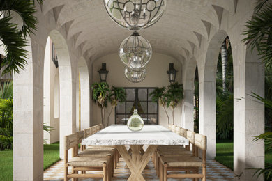 This is an example of a mediterranean porch design in Miami.