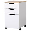 HomCom 24" 3-Drawer Modern Rolling Storage Cabinet Office Supply Printer Cart