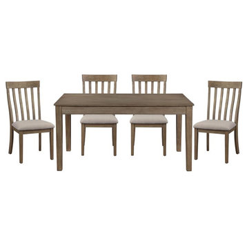 Lexicon Armhurst 5-Piece Contemporary Wood Dining Set in Wire Brush Brown/Gray