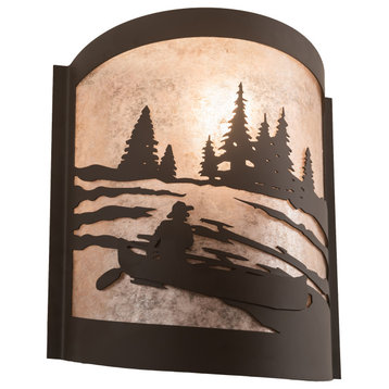 10 Wide Canoe At Lake Left Wall Sconce