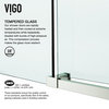 VIGO Elan E-class 60" x 76" Frameless Sliding Shower Door, Stainless Steel