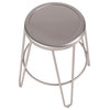 LumiSource Avery Metal Counter Stool, Brushed Stainless Steel, Set of 2