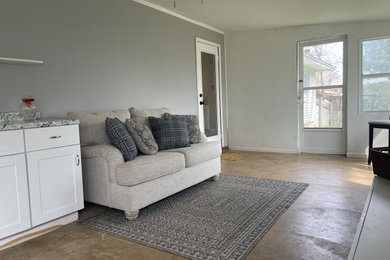 Living room - coastal living room idea in Austin