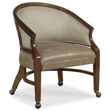 Danbury Chair, 8796 Natural Fabric, Finish: Charcoal, Trim: Bright Brass