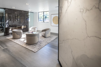 Minimalist living room photo in Houston