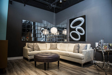Large minimalist living room photo in Toronto