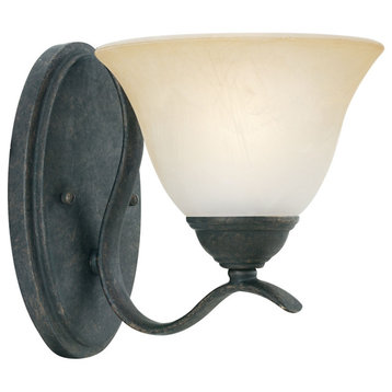 Prestige 1-Light Wall Lamp, Sable Bronze With Cognac Glass
