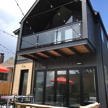 Courtyard with Catenary Lighting, Outdoor Kitchen, Fire Feature